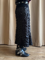 black mode design stretch long skirt-5093-12