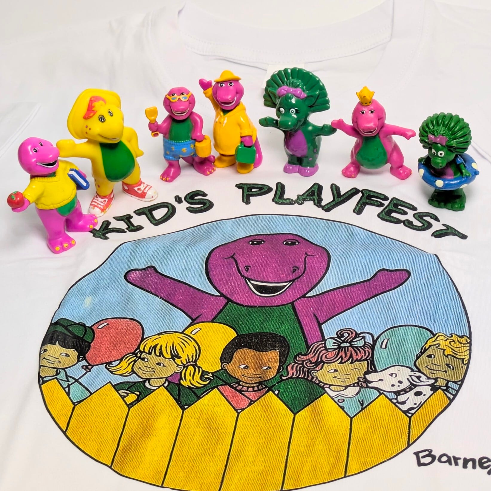 ☆ VINTAGE 1993 ☆ 【 Barney & Friends（ バーニー&フレンズ ）】『 Barney / 星パンツ シャベル 』  PVC フィギュア ビンテージトイ 〚アメリカン雑貨 アメトイ〛