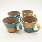 ツートンカラー　マグカップ（小）ブルー×茶【琉球焼 丸勇陶房】