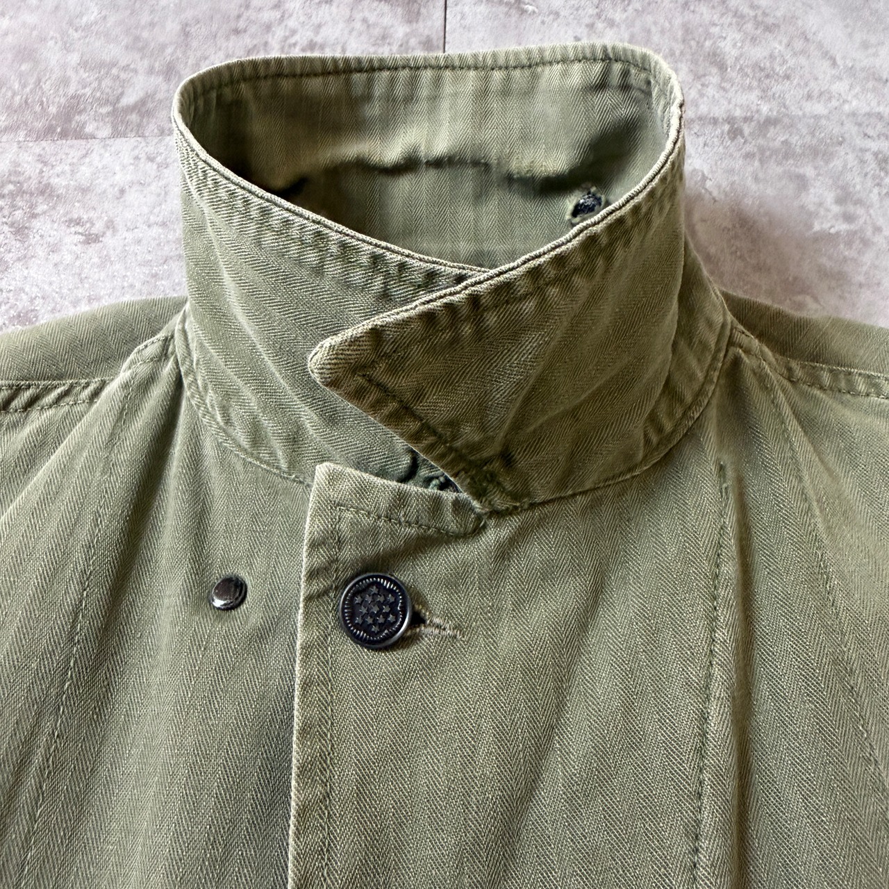 40's M-43 HBT Shirt Jacket US-ARMY 40年代 アメリカ軍 ヘリンボーン シャツ ジャケット ミリタリー ヴィンテージ ビンテージ  TT2026-0034 - 5