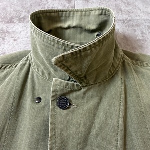 40's M-43 HBT Shirt Jacket US-ARMY 40年代 アメリカ軍 ヘリンボーン シャツ ジャケット ミリタリー ヴィンテージ ビンテージ  TT2026-0034