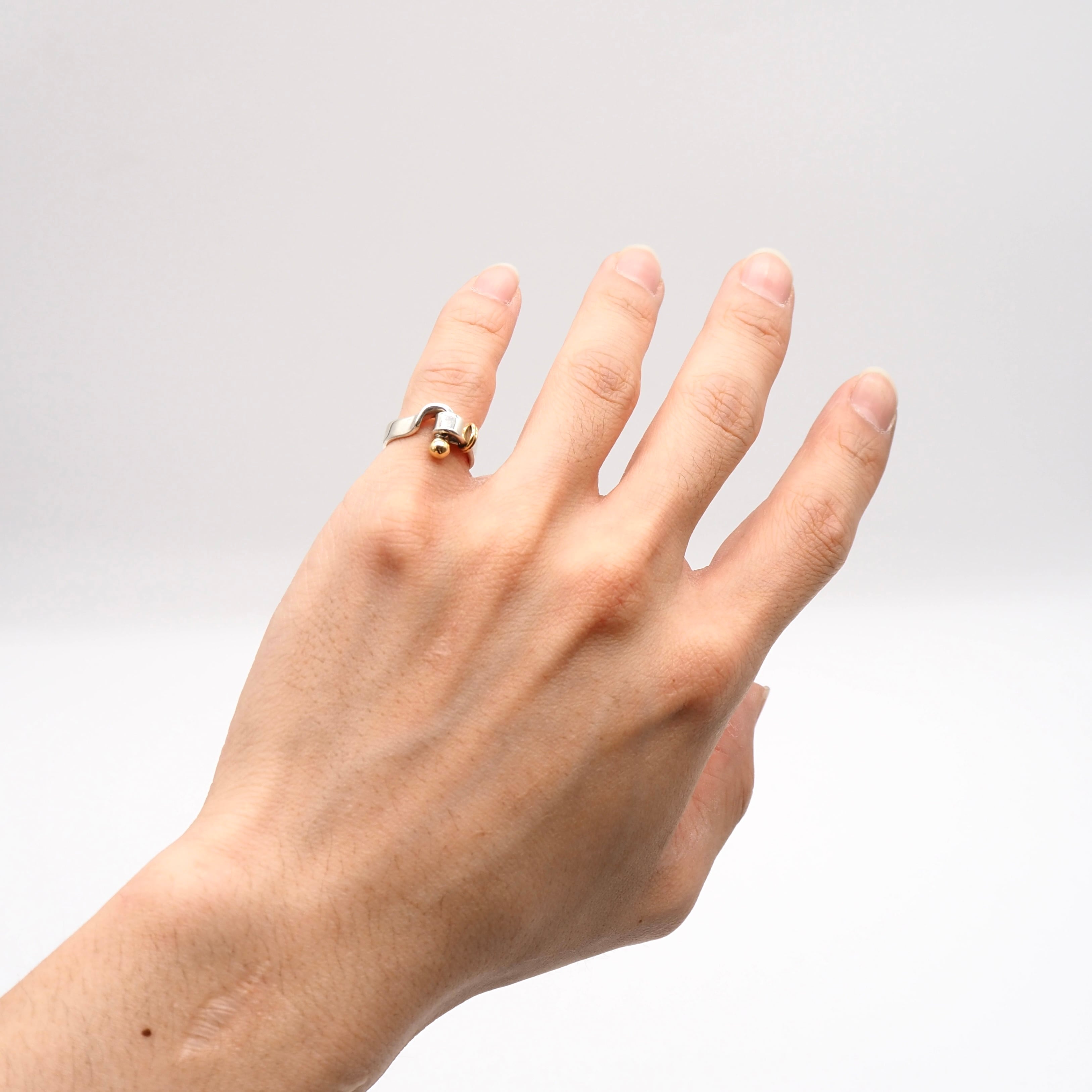 Tiffany&Co. 約8号 フックアンドアイリング シルバー925 K18