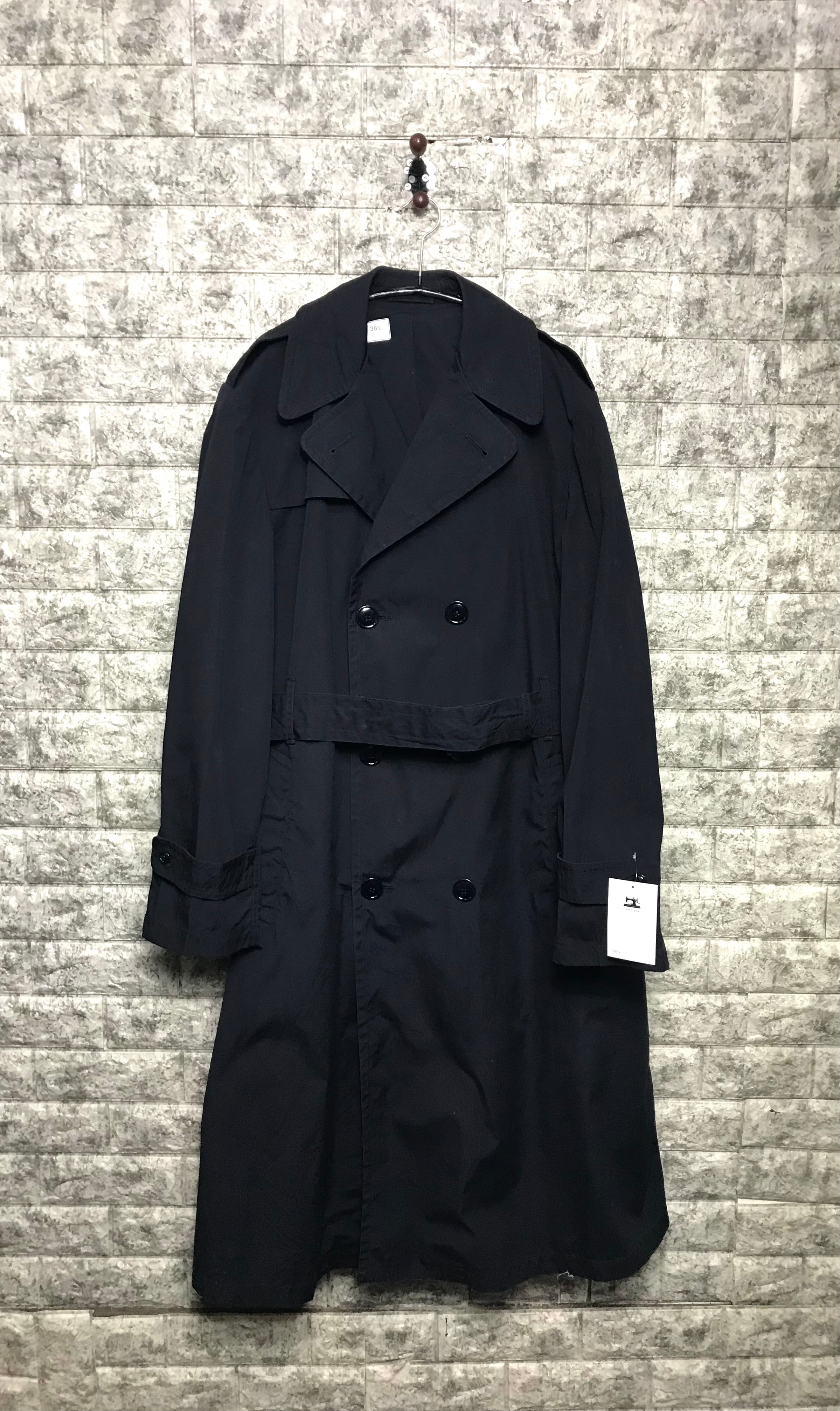 LLYIJACKETビンテージ 80s USA トレンチ コート 黒 ブラック S