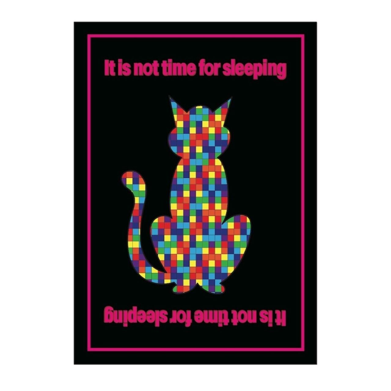 DHD(M)018【フレーム付きインテリアポスターA3　まわりが黒ネコ】