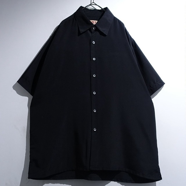 90s Black Plain Nylon S/S Shirt