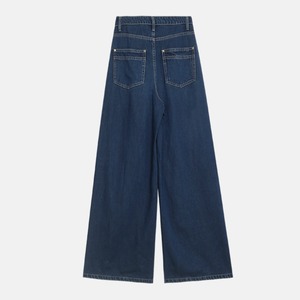 high waist straight denim pants J00114