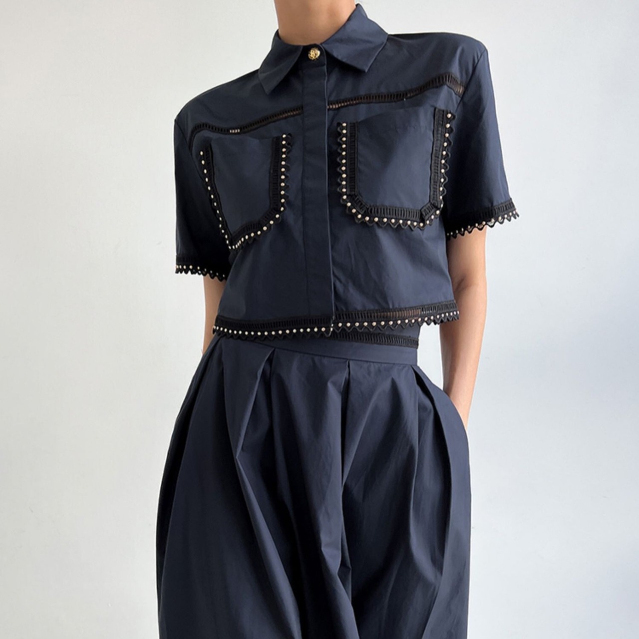 【Set-up】Short Sleeve Tops & A-Line Skirt / 半袖 トップス & Aライン スカート セットアップ
