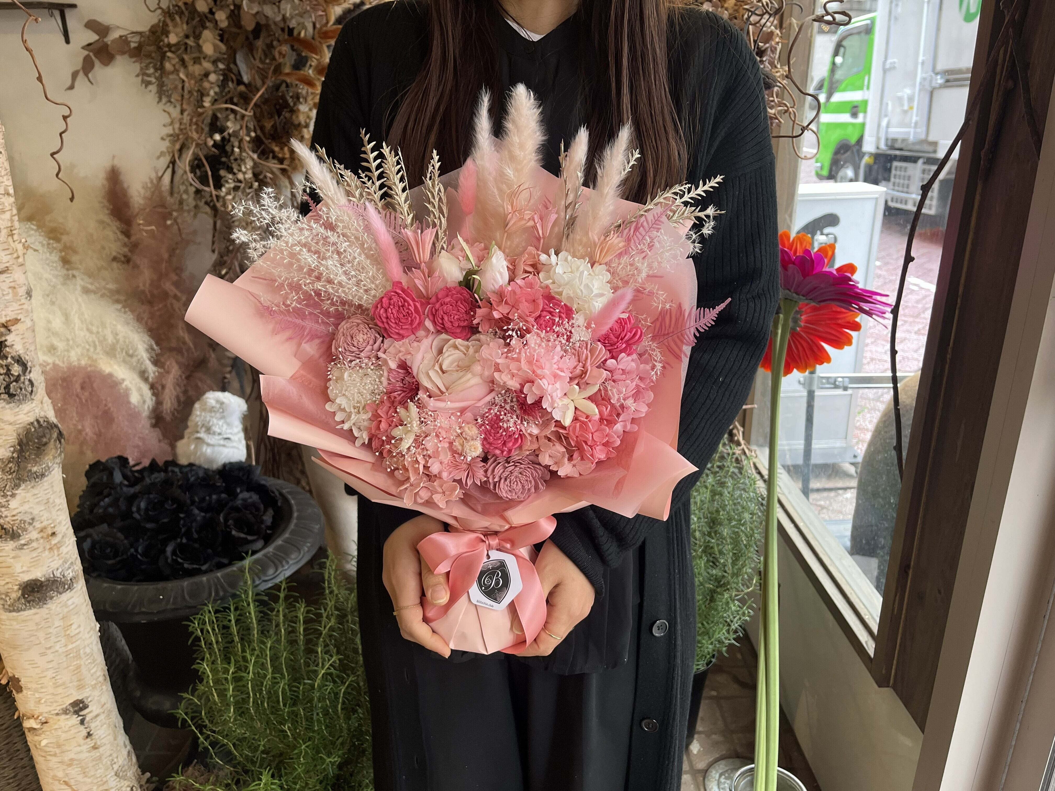 プリザーブドフラワー 花束 ギフト｜スタンディングブーケ（自立型