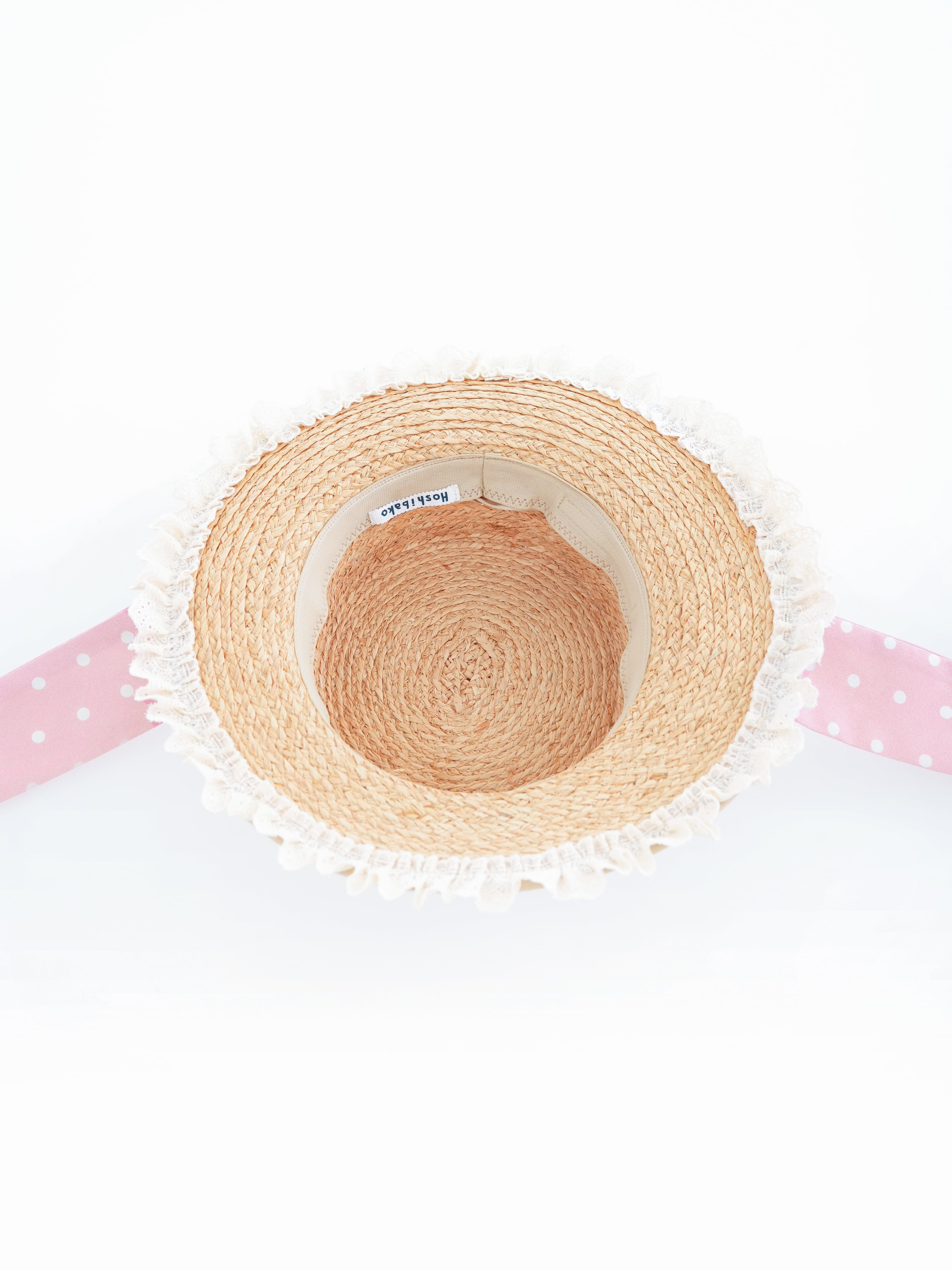 TEDDY STRAWBERRY LABEL ドットリボンストローハット【コラボ商品