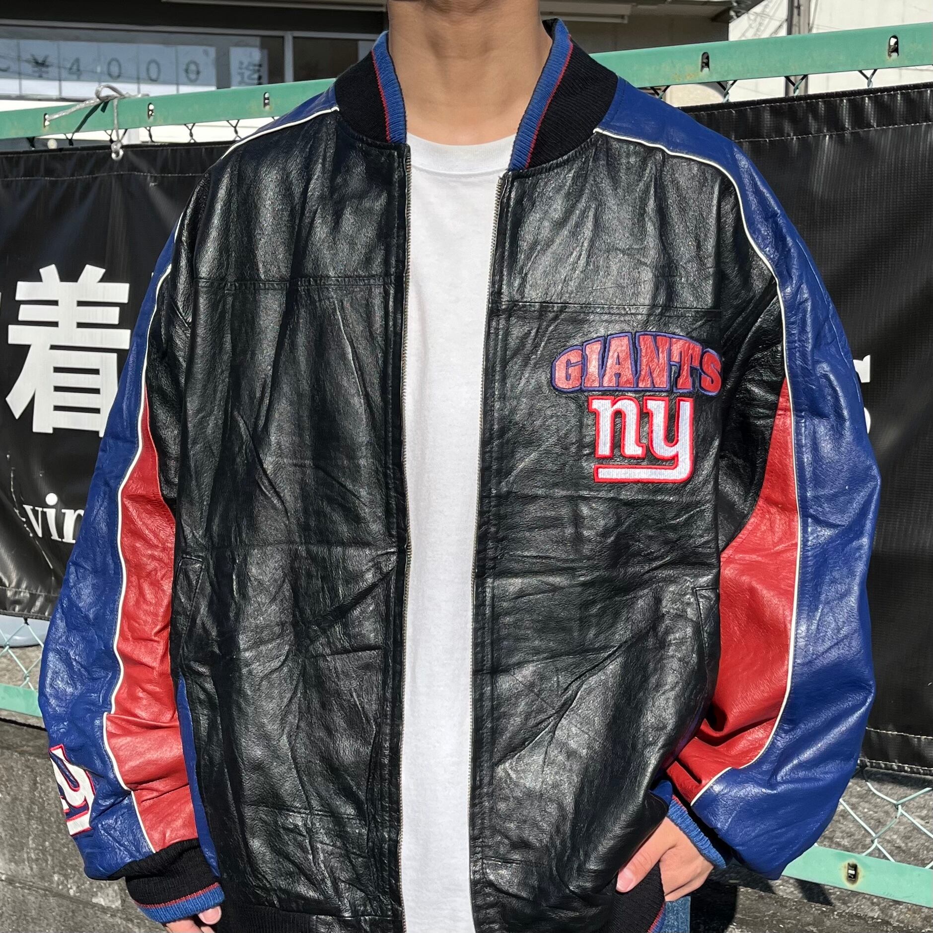NFL ジャイアンツ 両面デザイン スウェードレザー ジャケット L