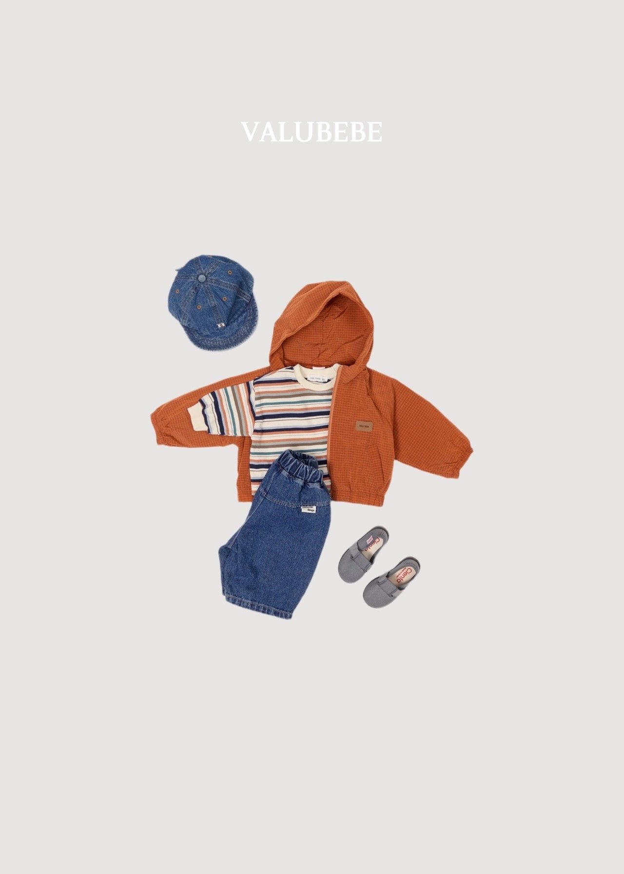 送料無料【予約】/ カットアウトデニムパンツ /valubebe