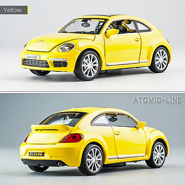フォルクスワーゲン ビートル 1/32 ミニカー 全4色 ライト点灯 エンジンサウンド 合金モデル
