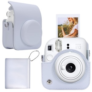 【人気】互換品 FUJIFILM チェキ instax mini 13/12 / 11 インスタントカメラ INS MINI 13/12 ショルダーストラップ付き クレイホワイト（ケースのみ）