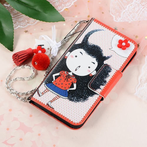 チェーン付☆iPhone11 Pro/11/XS ケース 手帳 魔法の少女 可愛い
