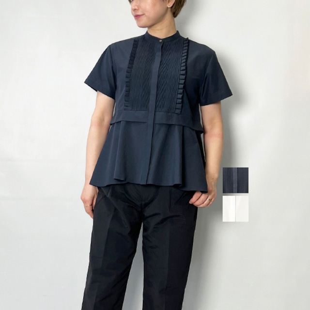 MARILYN MOON マリリンムーン Tuck frill flare half sleeve shirt 4242-150 2024春夏新作 [送料無料]