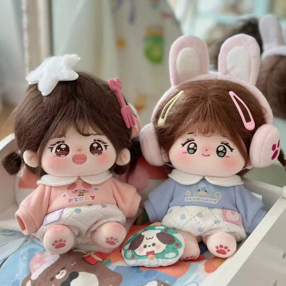 20cmぬいぐるみ用 カジュアル ロンパース かわいい動物柄 着せ替え服