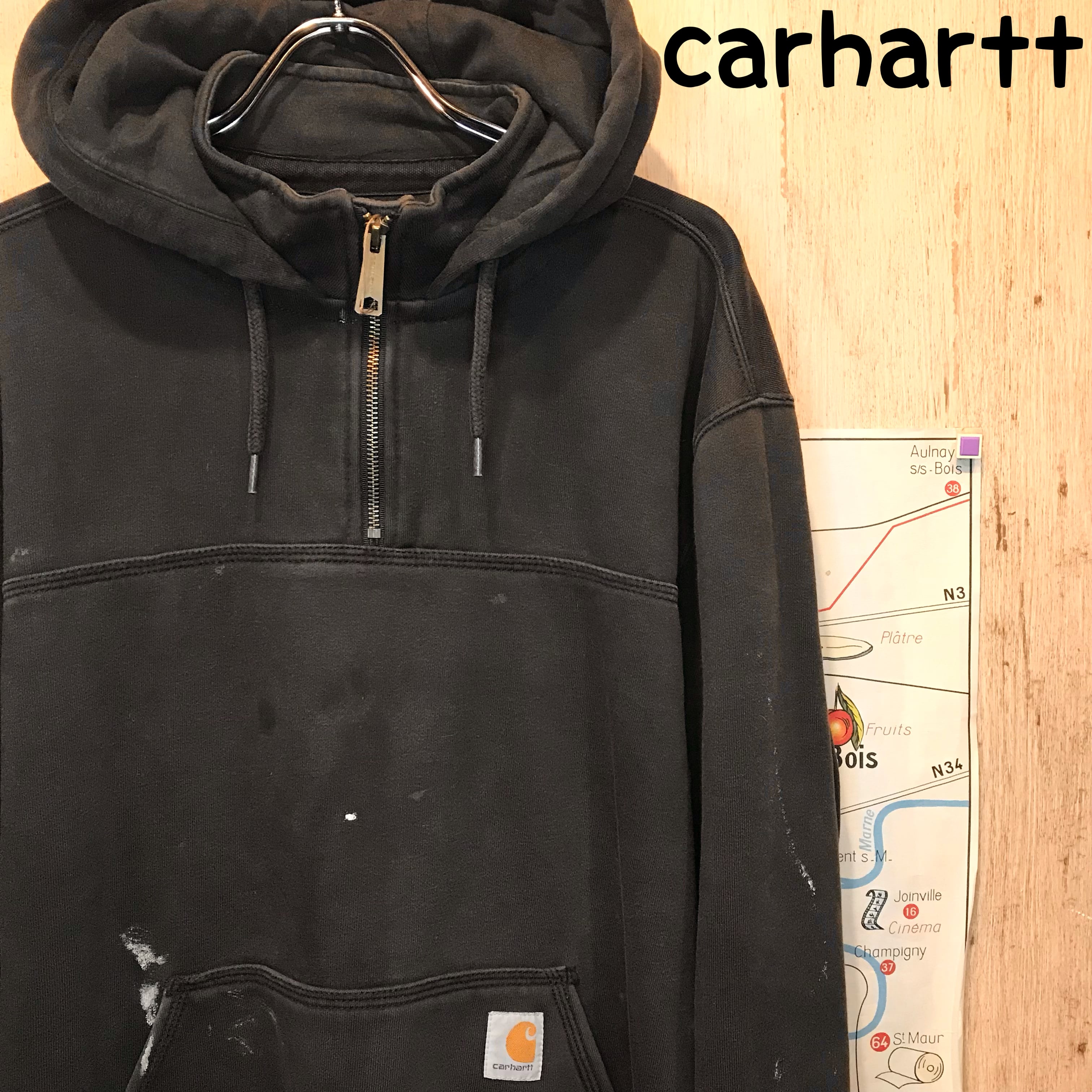 carhartt カーハート ハーフジップ スウェットパーカー L 古着 (758