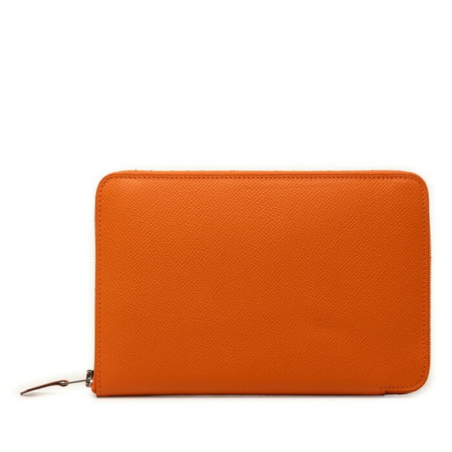 エルメス アザップインテグラル ラウンドファスナー 長財布 オレンジ ヴォーエプソン レディース HERMES 【中古】