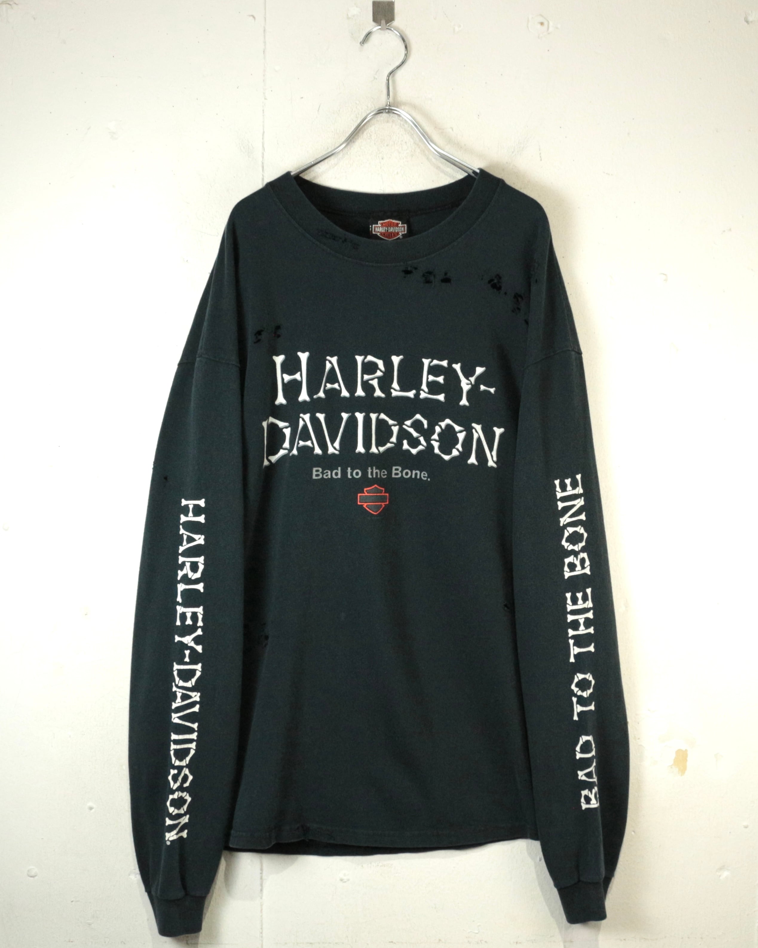 Caka act2】90's “Harley-Davidson” “Boro” Vintage L/S T-Shirt