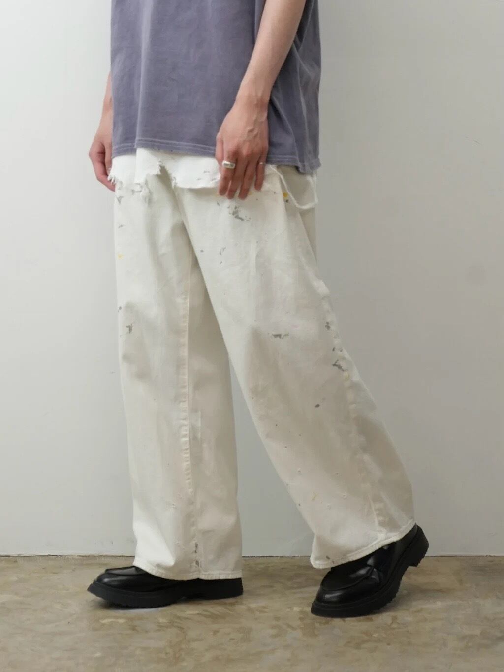 25SS】ANCELLM LIGHT OZ WIDE STRAIGHT DENIM PANTS(WHITE) ANC-PT71