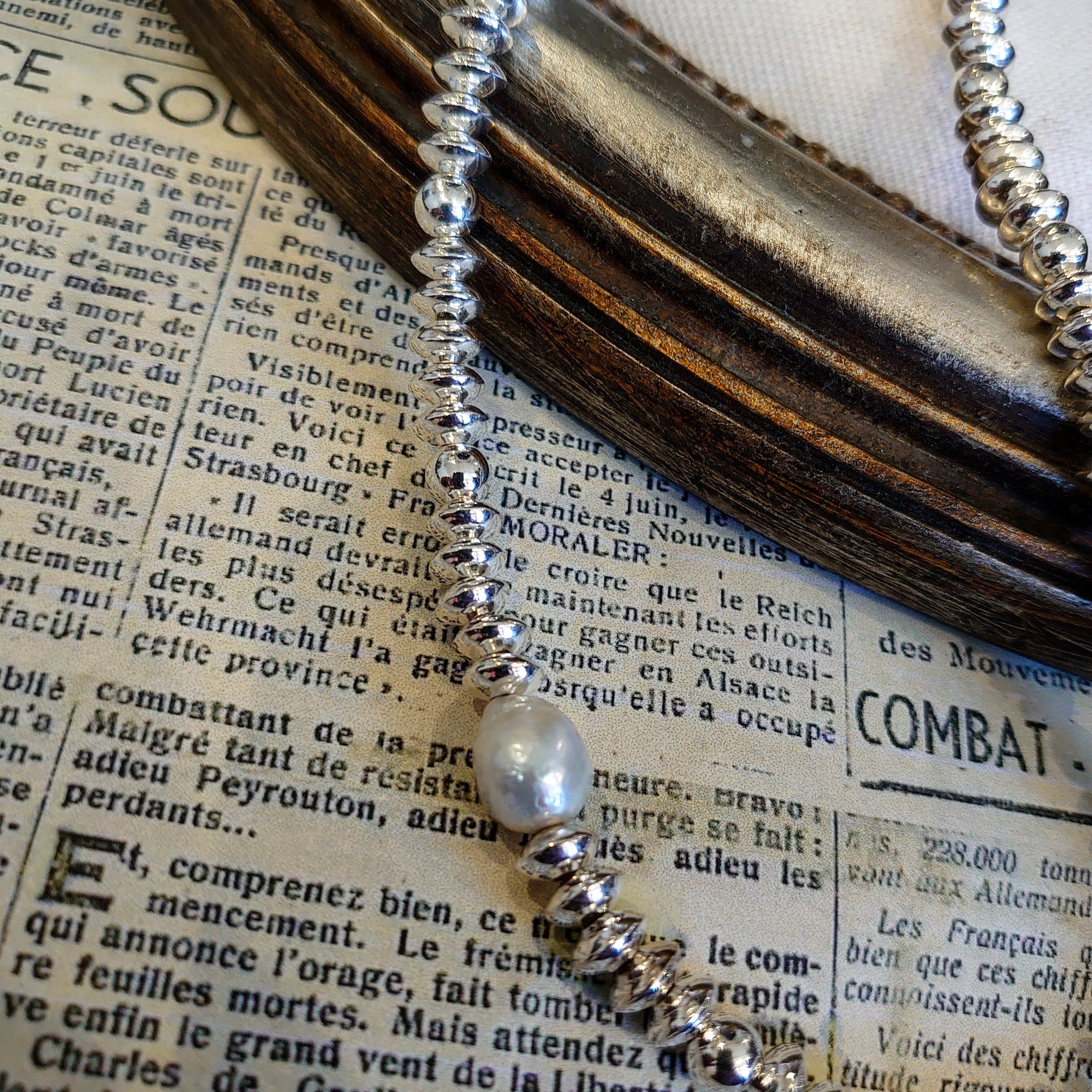 シルバー パールチャーム ネックレス シルバーパールネックレス バロックパールチャーム | CHAINON