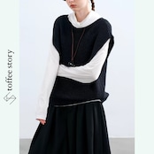 【2color】くたっと柔らか、綿混ベストの秋仕度 《P0246》