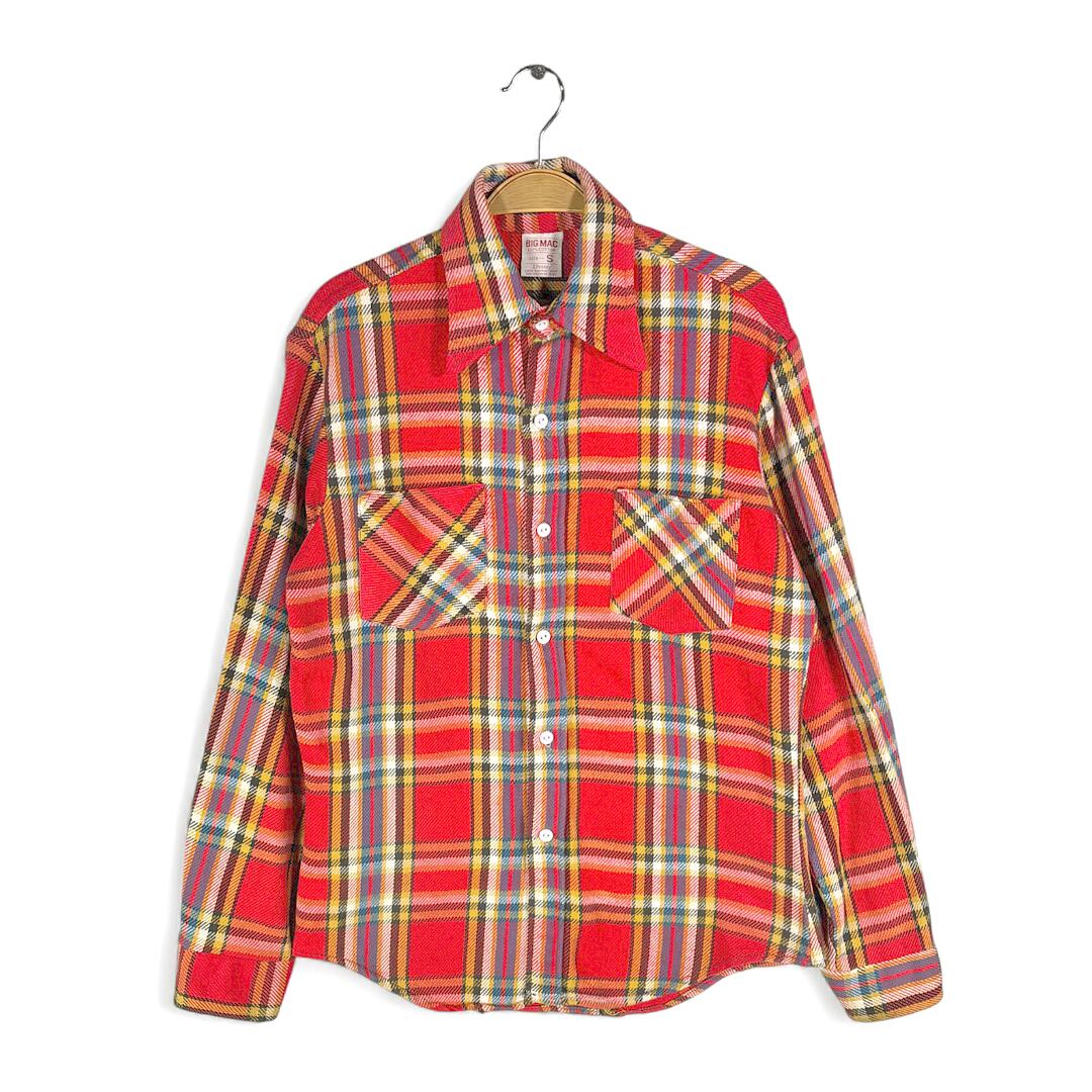 70s ビッグマック ヴィンテージネルシャツ ヘビーフランネル 長袖シャツ BIG MAC JC PENNEY メンズS 古着 @CA1500