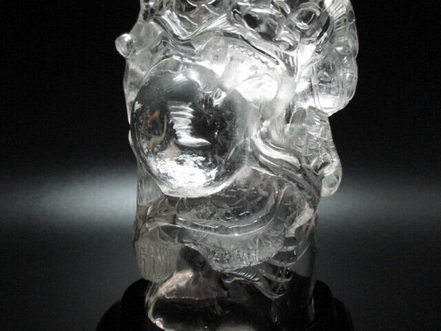 高級彫刻品　天然水晶龍　no,3