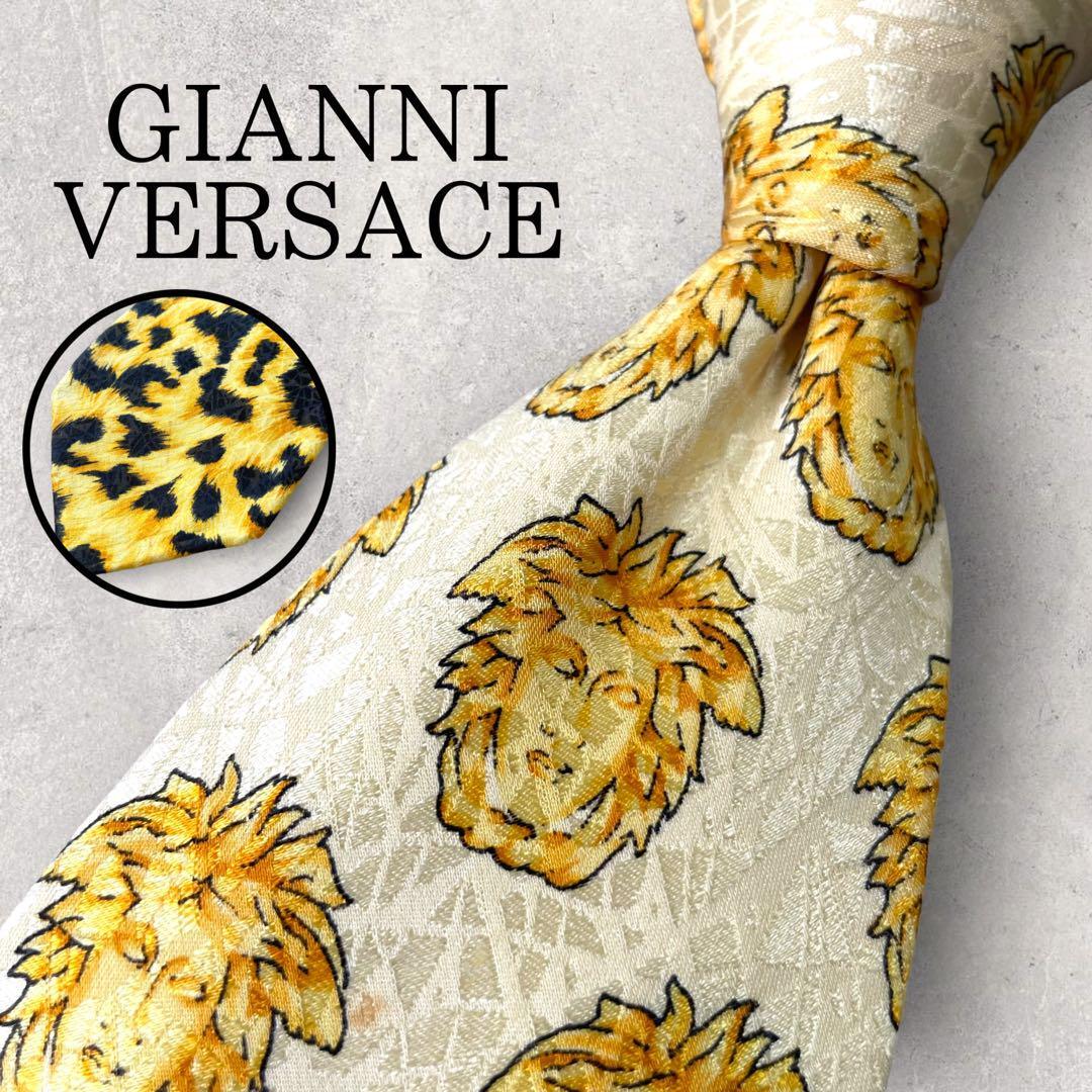 GIANNI VERSACE ヴェルサーチ ヒョウ柄 メデューサロゴ ネクタイ