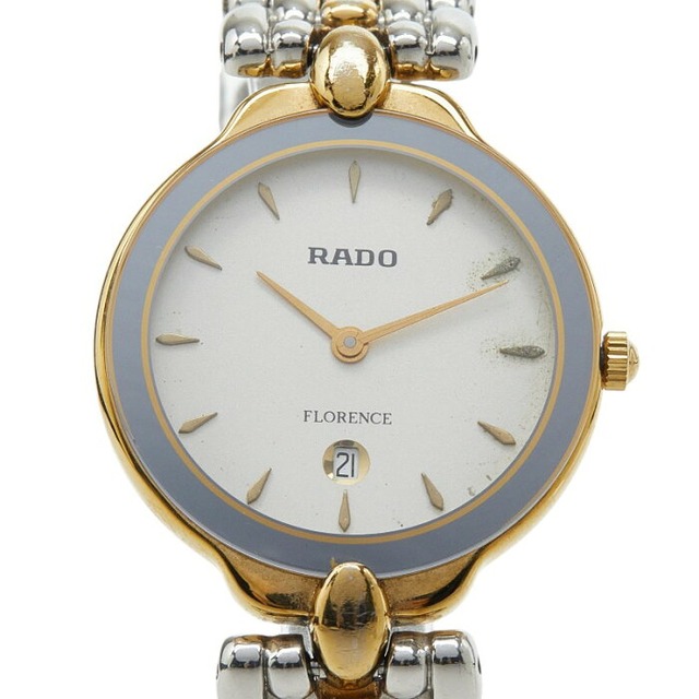 ラドー フローレンス 腕時計 クオーツ シルバー文字盤 メッキ メタル GP レディース RADO 【中古】