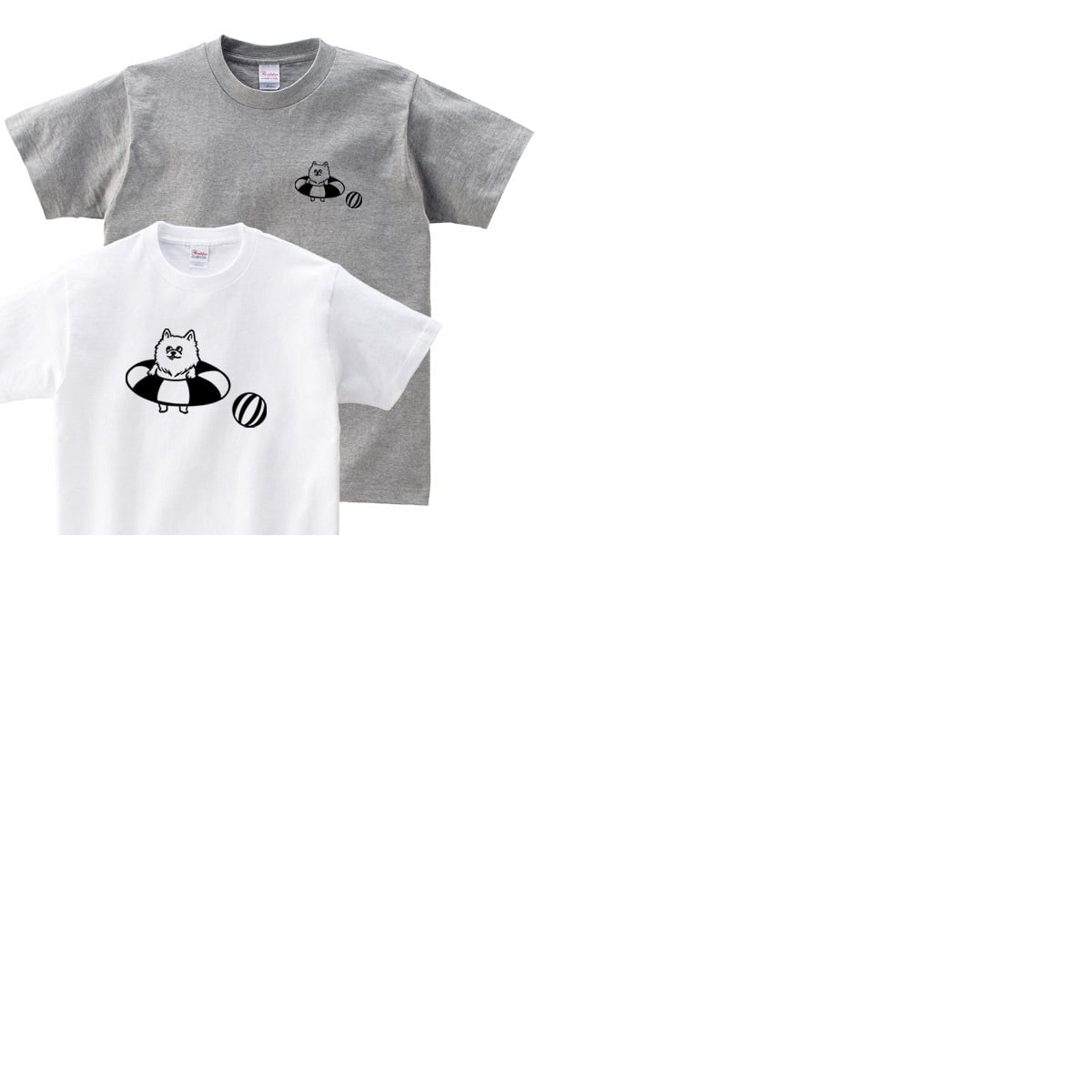 選べるデザイン 海水浴 ワンコ Tシャツ dog61 犬 浮き輪 夏 パグ