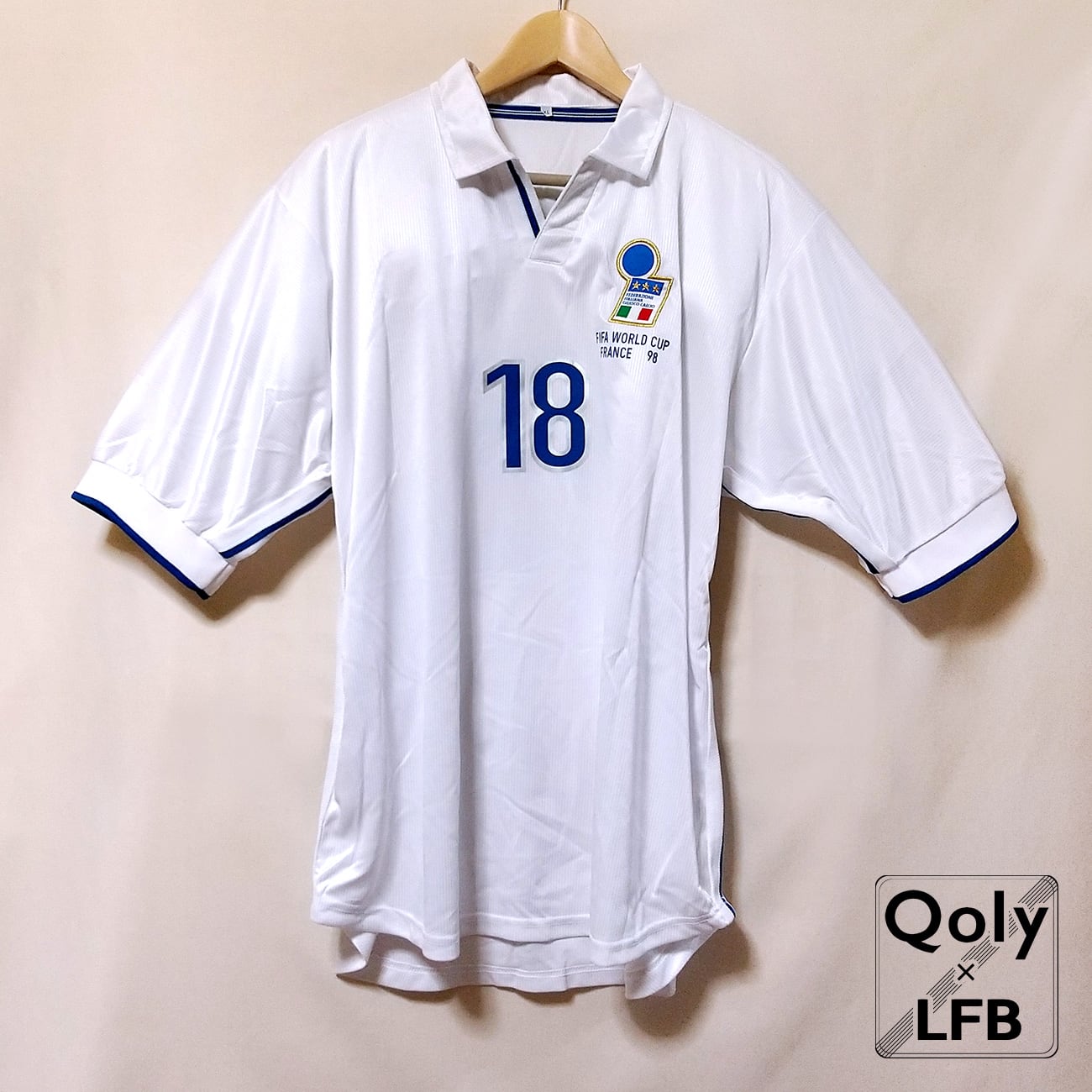 イタリア代表 1998 アウェイ半袖 Old Legend Jersey 復刻版 #18 BAGGIO