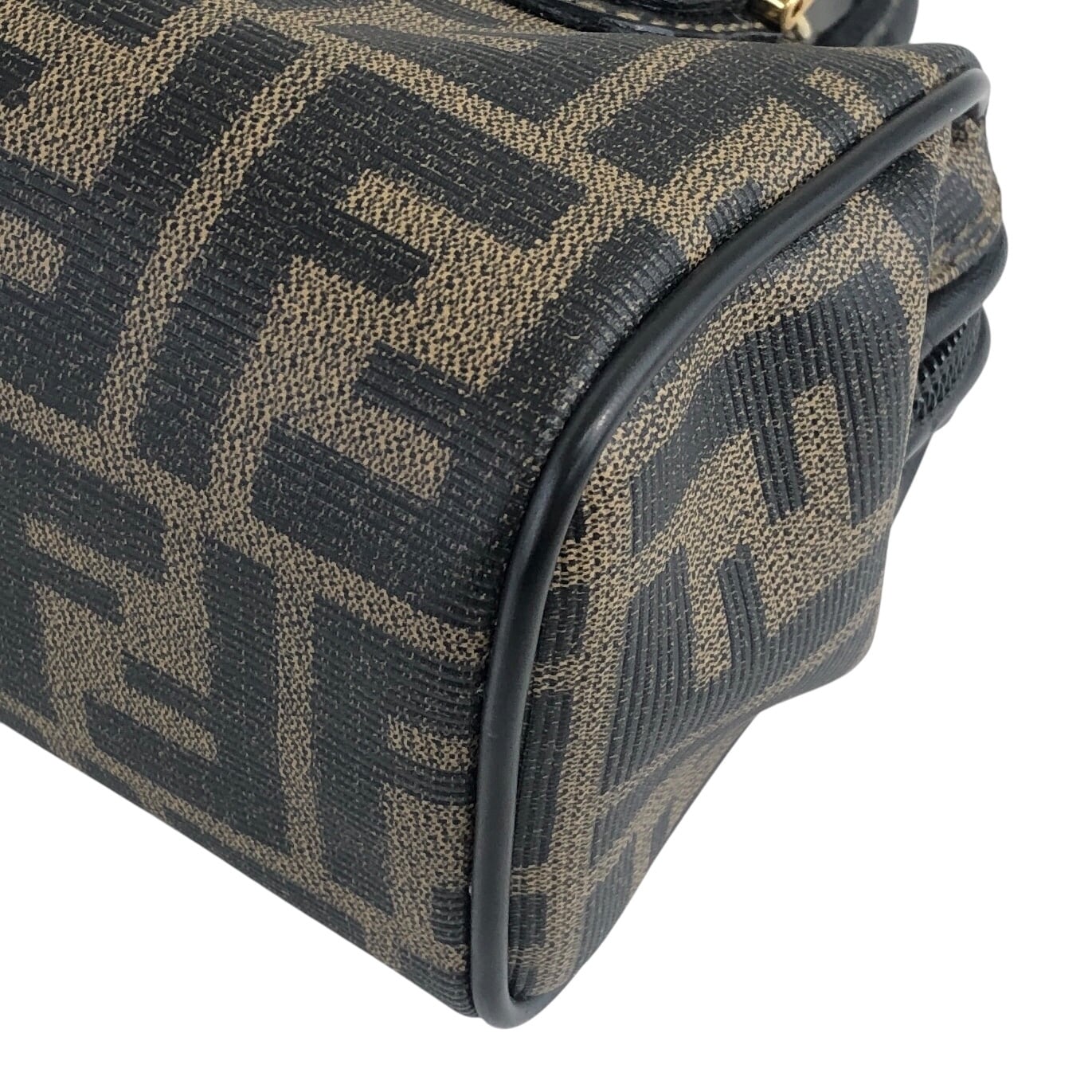 FENDI フェンディ ズッカ ショルダーバッグ ブラウン PVC レザー 2way