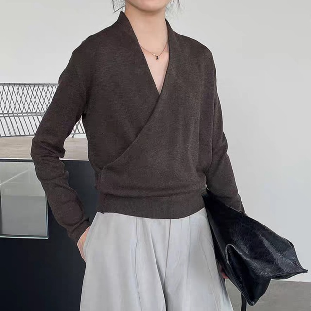 ラップデザインニットプルオーバー　0223