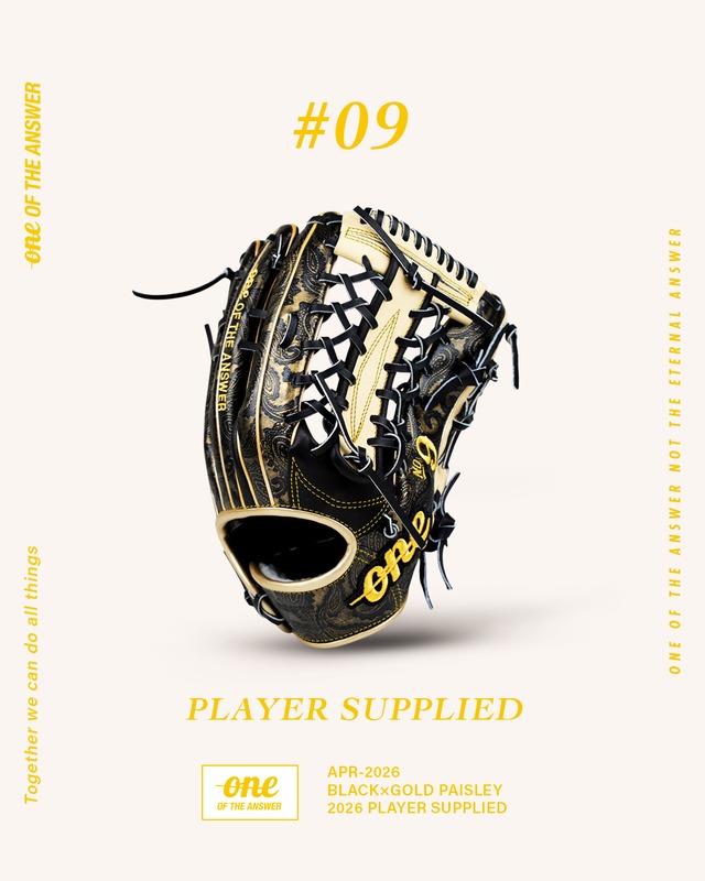 【PLAYER SUPPLIED 数量限定】#09 BLACK×GOLD PAISLEY(背面紐通し)