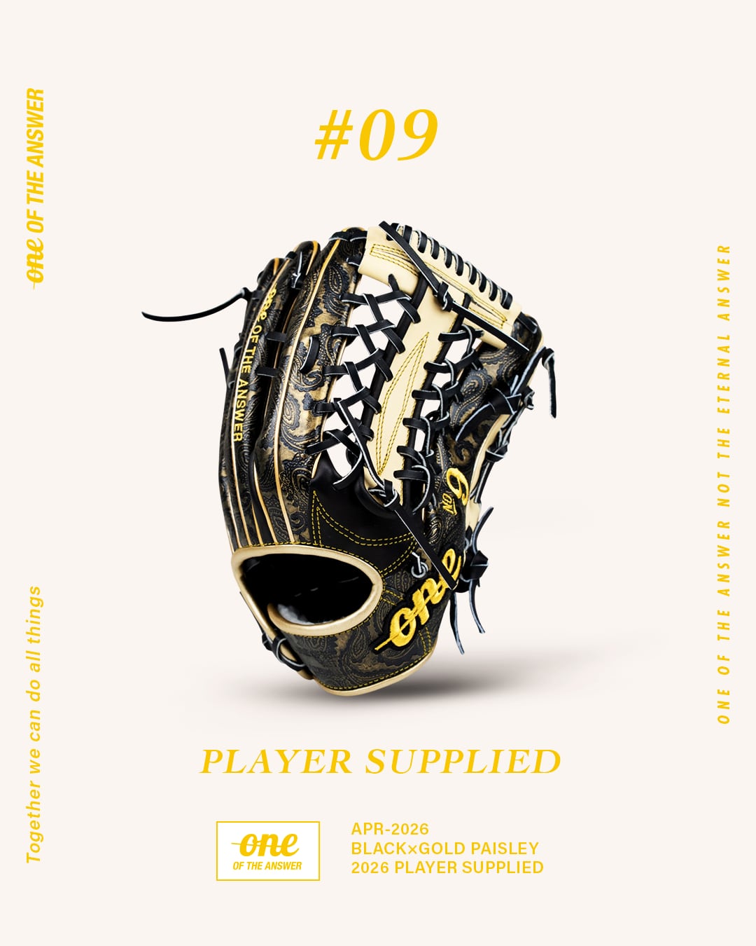 【PLAYER SUPPLIED 数量限定】#09 BLACK×GOLD PAISLEY(背面紐通し)