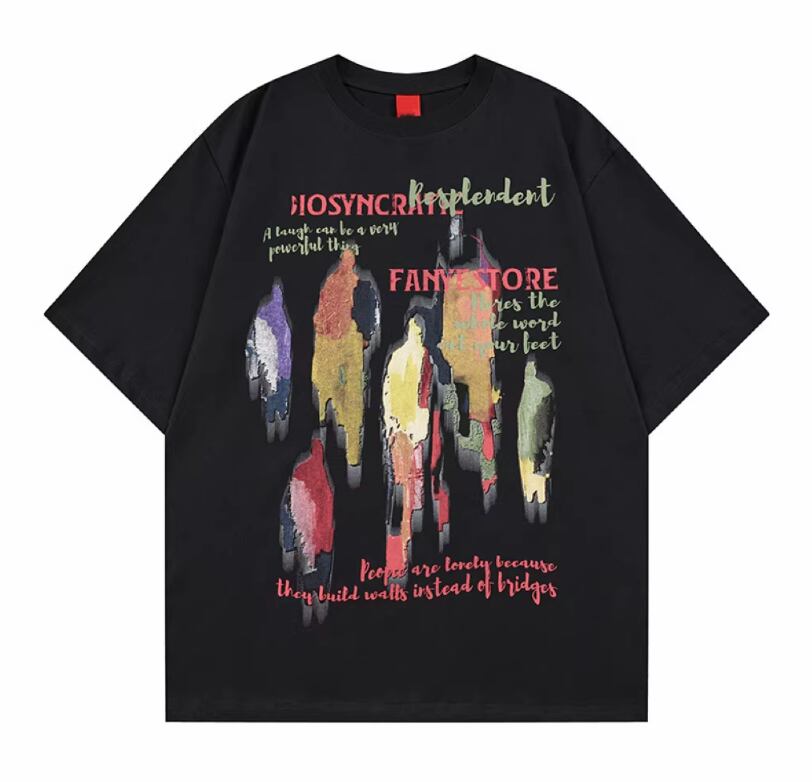 Portrait print short-sleeved T-shirt 0003