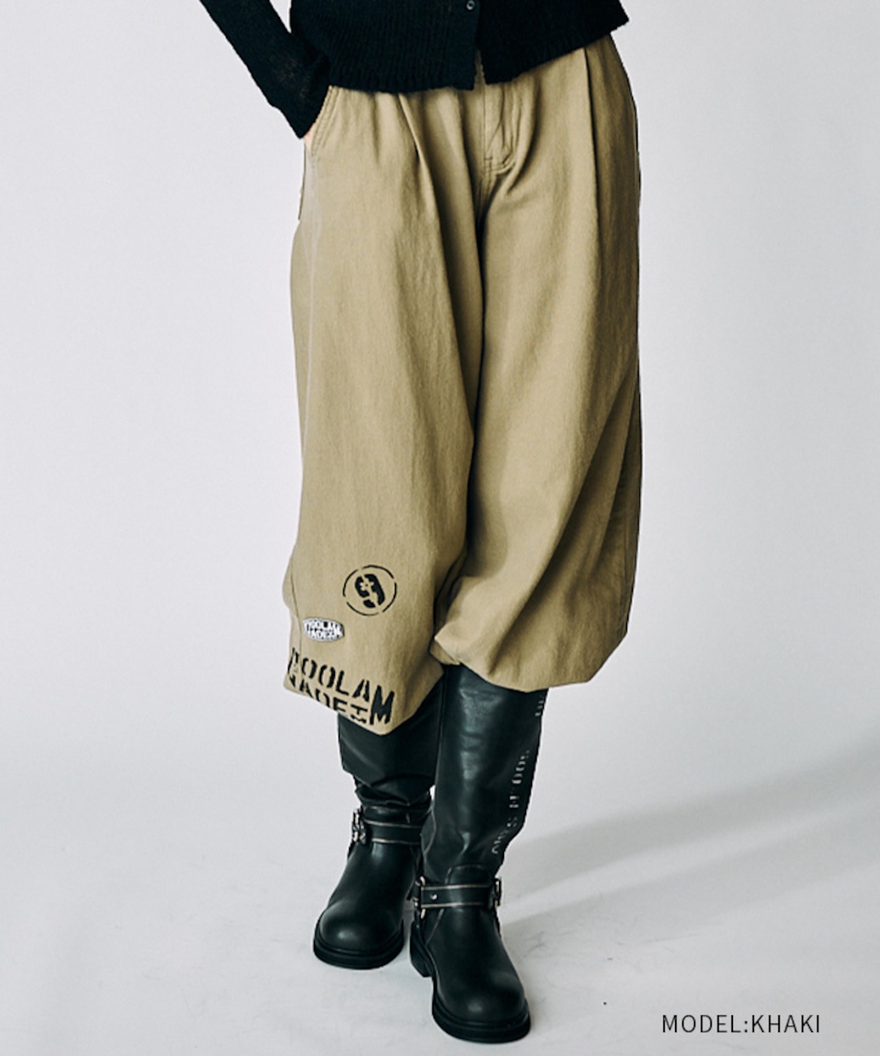 サイドペイントオーバルジョガーパンツ (KHAKI) CQ-49018