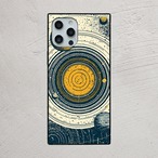 受注生産 iPhoneケース 金色の天体円と星図｜天文図 STAR001A