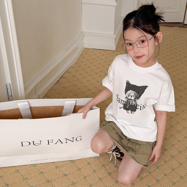 【KID】スマイルキャット半袖Tシャツ - 4