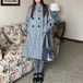 千鳥格子柄ダブルボタンコート ・79332