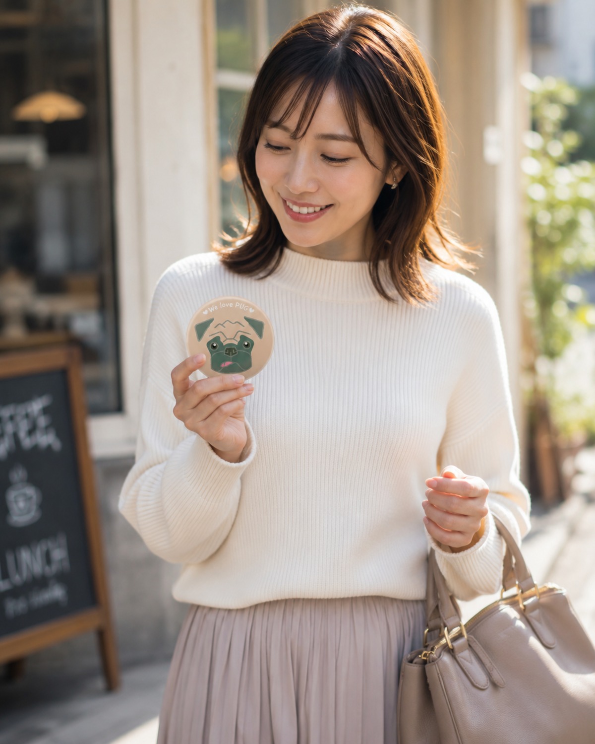 缶ミラー パグ「We love PUG」 | DaPet