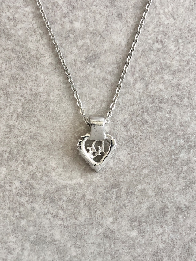 Christian Dior クリスチャン ディオール ネックレス シルバー ロゴ ハート ストーン vintage ヴィンテージ オールド jactup
