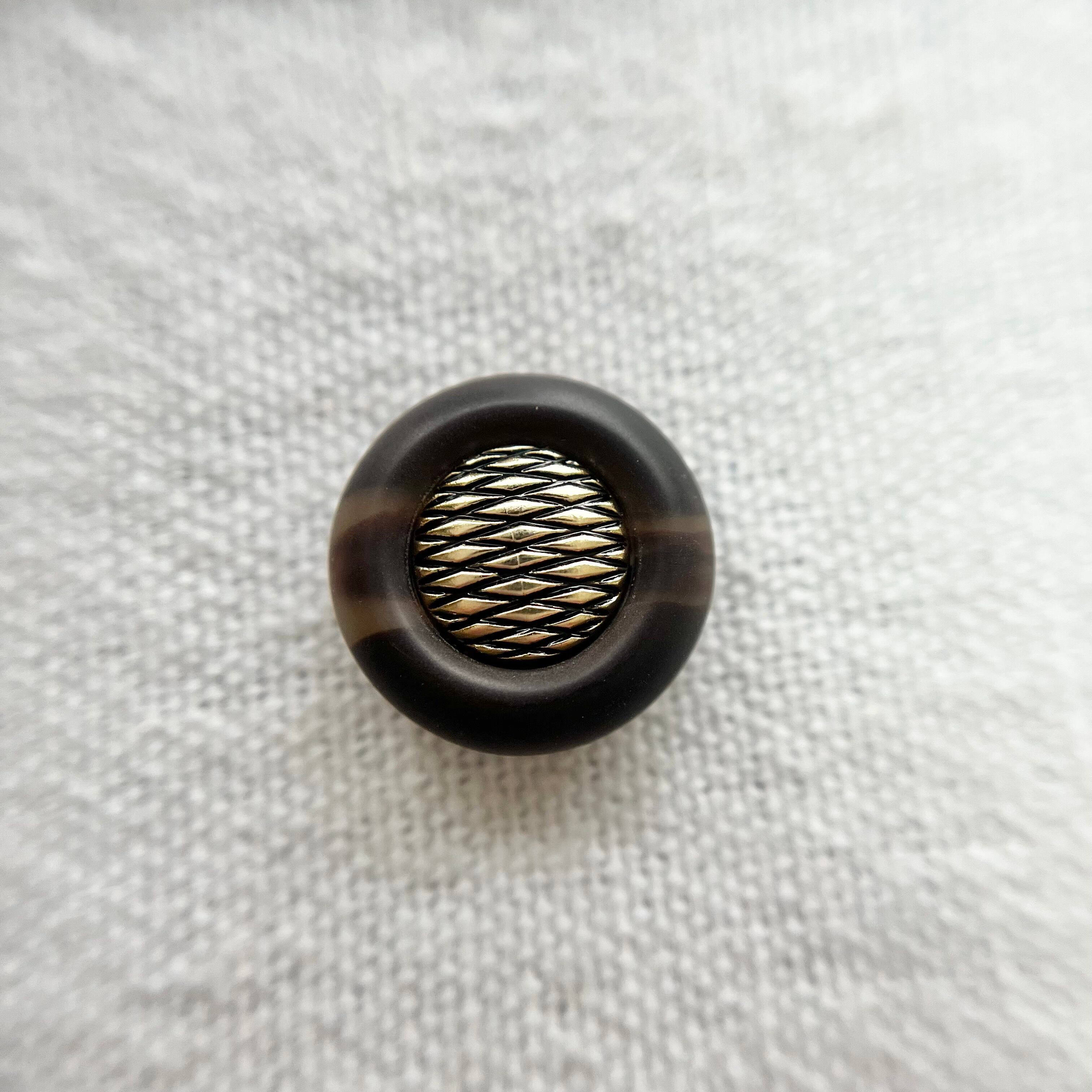 イタリア ブラウン ゴールドチェック 15mm