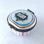 陶器の小物入れ　手描きトリコカラー　Vivre libre ou mourir 19ota15-2