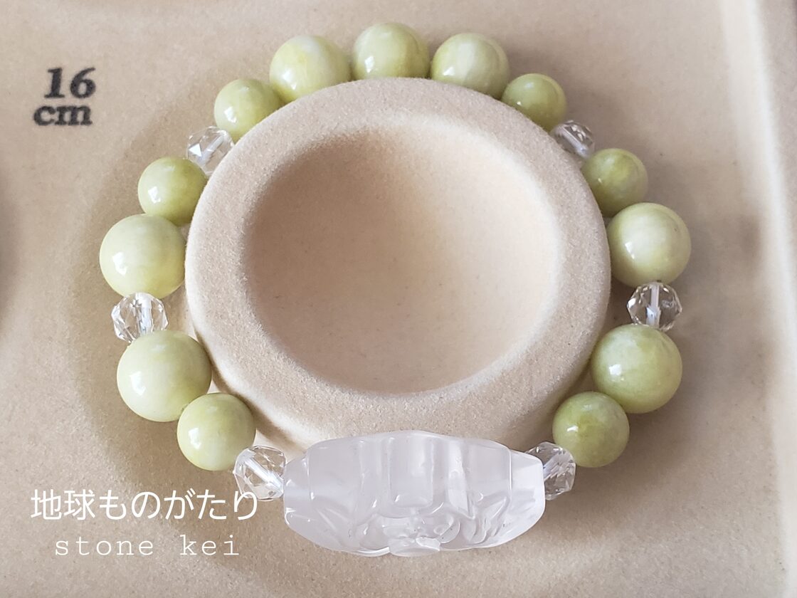 水晶のハスの花×オフィカルサイト <限定1点のみ> デザインブレスレット 