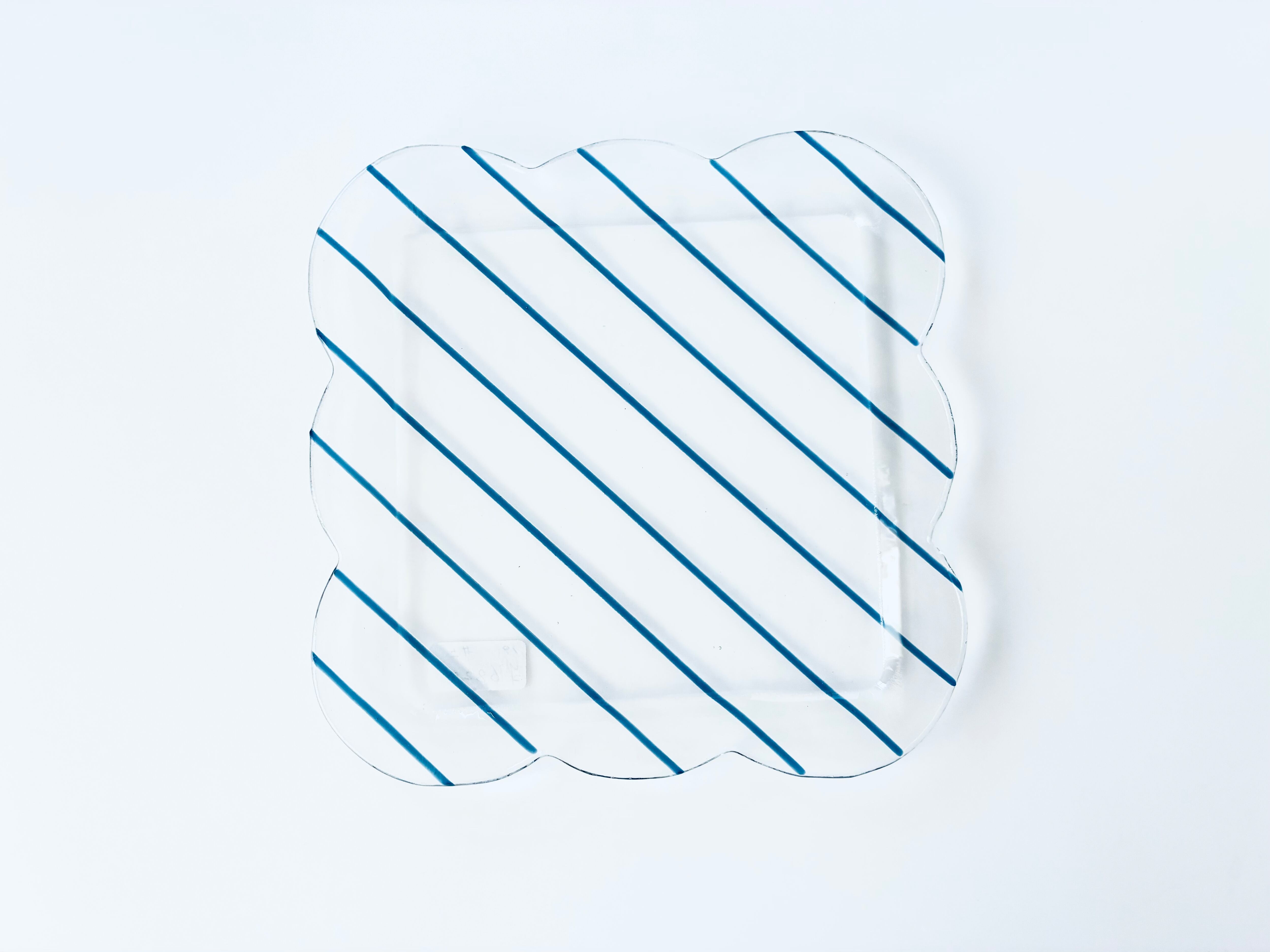 井上枝利奈 モコモコプレート(中) クリア×ブルー