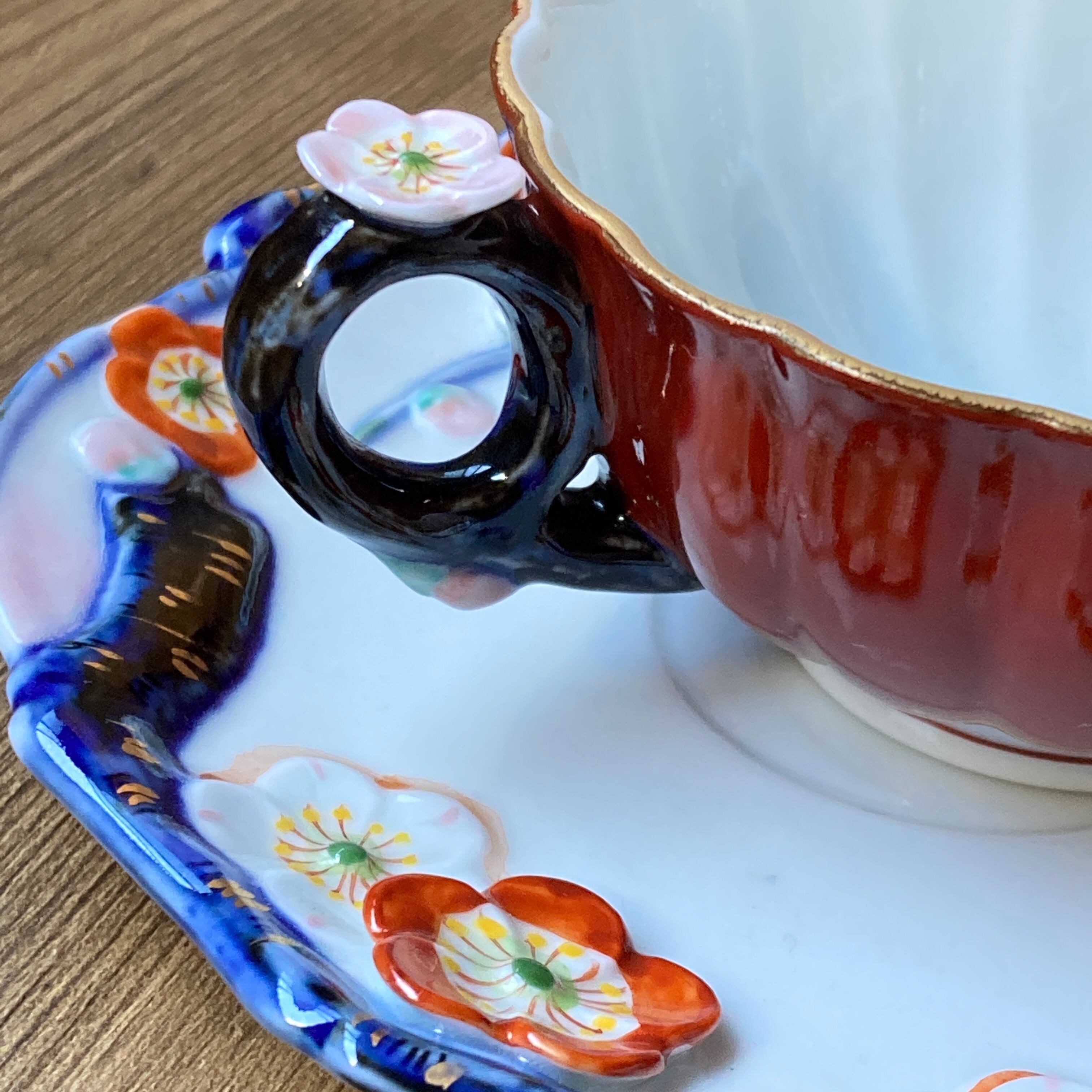 【アウトレット】波佐見焼 林九郎窯 セラサージュ 梅・珈琲碗皿・・Cara Sage カップアンドソーサー、コーヒーカップ、ティーカップ