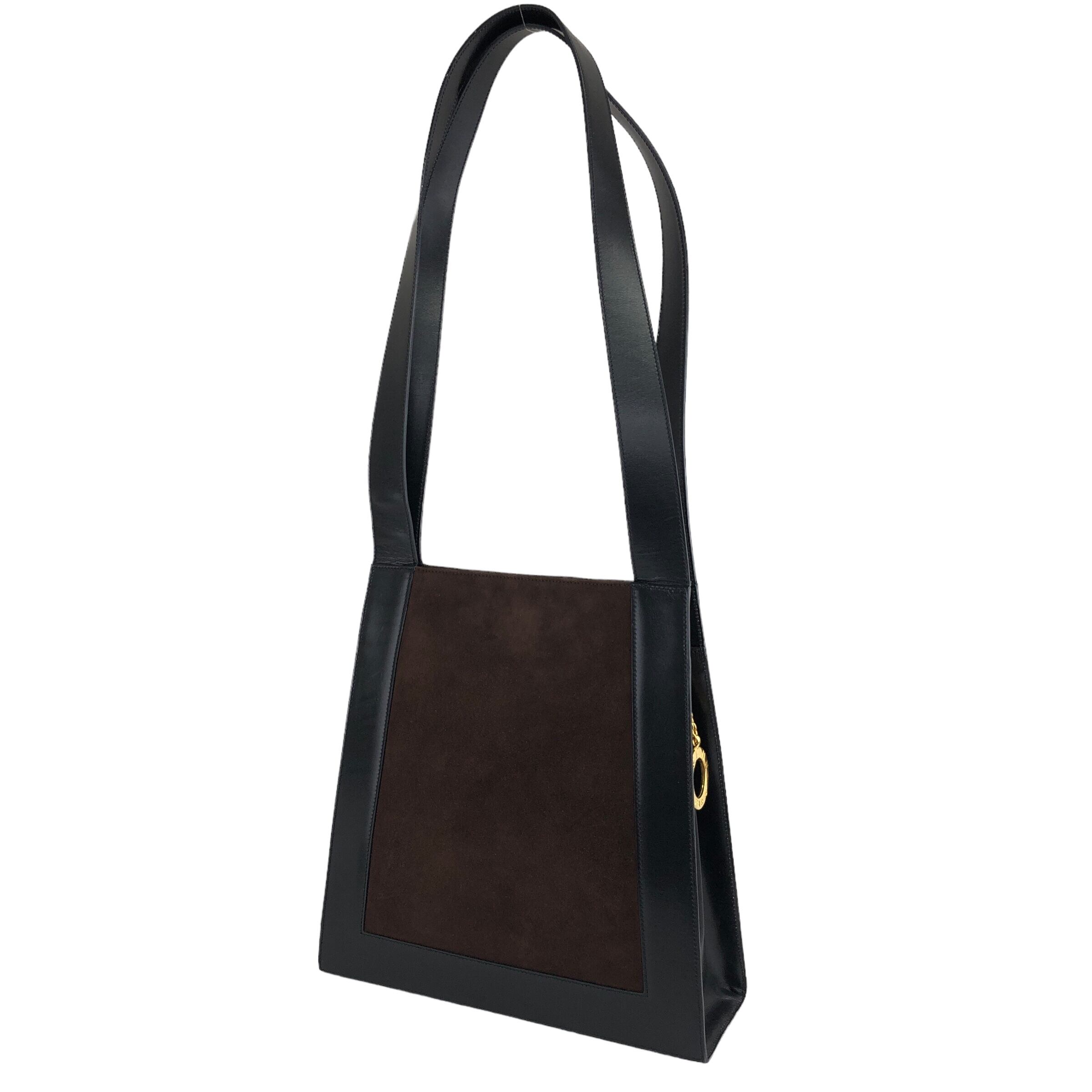 CELINE セリーヌ ショルダーバッグ ブラウン スエード レザー ロゴ