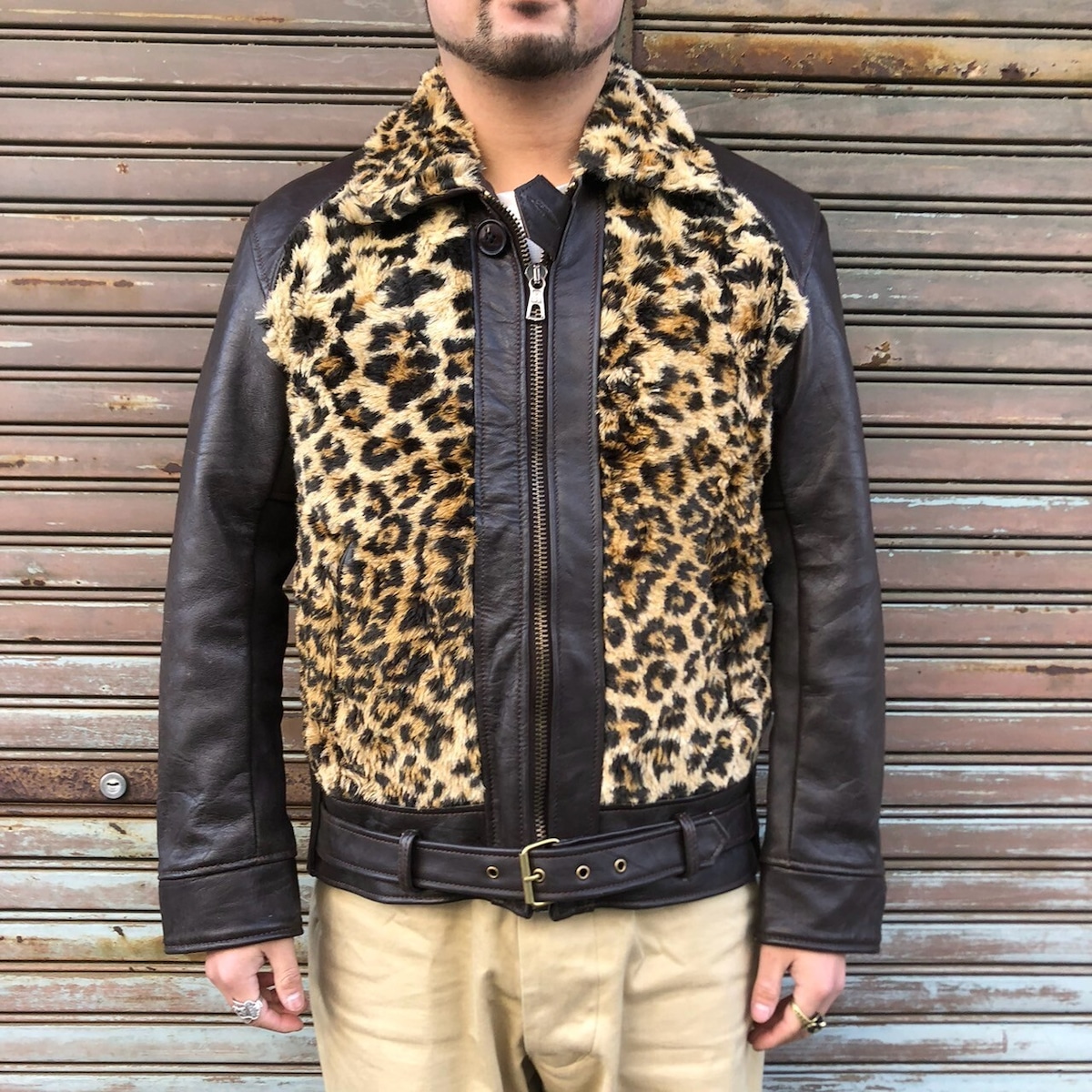 Vintage Leather Grizzly Jacket 再構築 熊ジャン オワジャン 